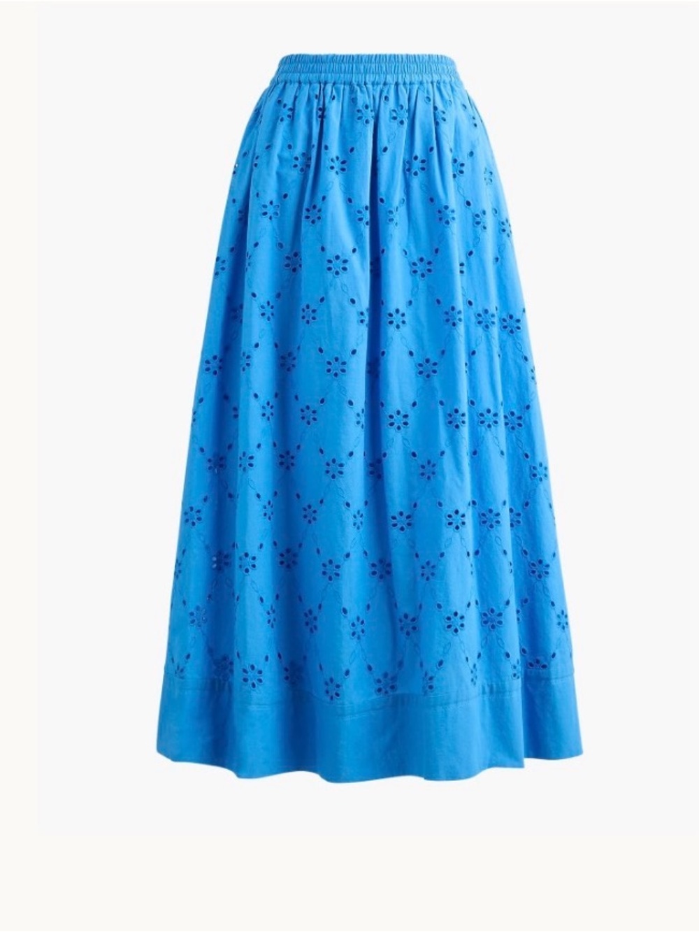Eyelet midi skirt